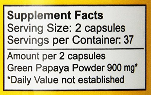 Royal Tropics The Original Green Papaya Digestive Aid Capsules, 75 Count