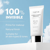 Thumbnail for TIRTIR Hydro UV Shield Sunscreen | SPF 50+ Broad Spectrum UVA UVB Korean No White Cast Face Sunblock, 1.69 Fl Oz