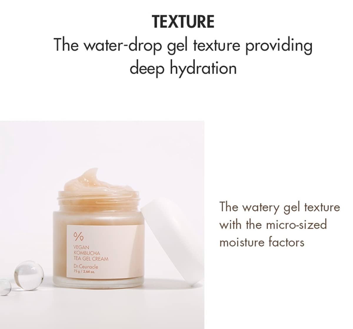 Dr.Ceuracle, Vegan Kombucha Tea Gel Cream+Essence A hydrating vegan gel cream formulated with Kombucha Extract, a longfermented black tea, leaving skin supple (Vegan Cream), Dr.Ceuracle1511422