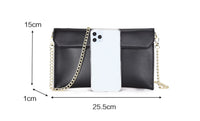 Thumbnail for Covelin Women's Wristlet Clutch Handbag Qaulity Leather Envelope Evening Shoulder Bags Black