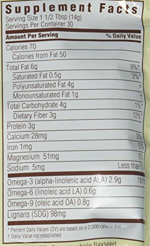 Spectrum Naturals Organic Whole Premium Flax Seeds Bag, 15 Ounce