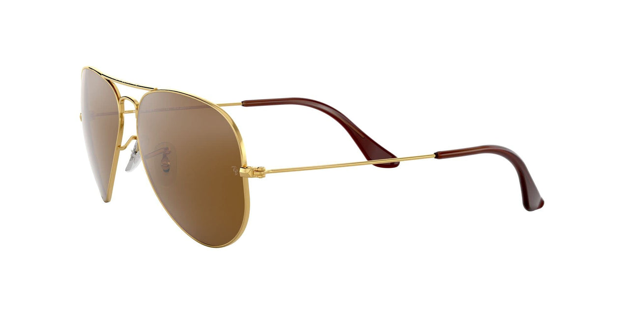 Ray-Ban Unisex RB3025 Classic Polarized Aviator Sunglasses, Gold/Brown Polarized, 58 mm