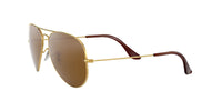 Thumbnail for Ray-Ban Unisex RB3025 Classic Polarized Aviator Sunglasses, Gold/Brown Polarized, 58 mm