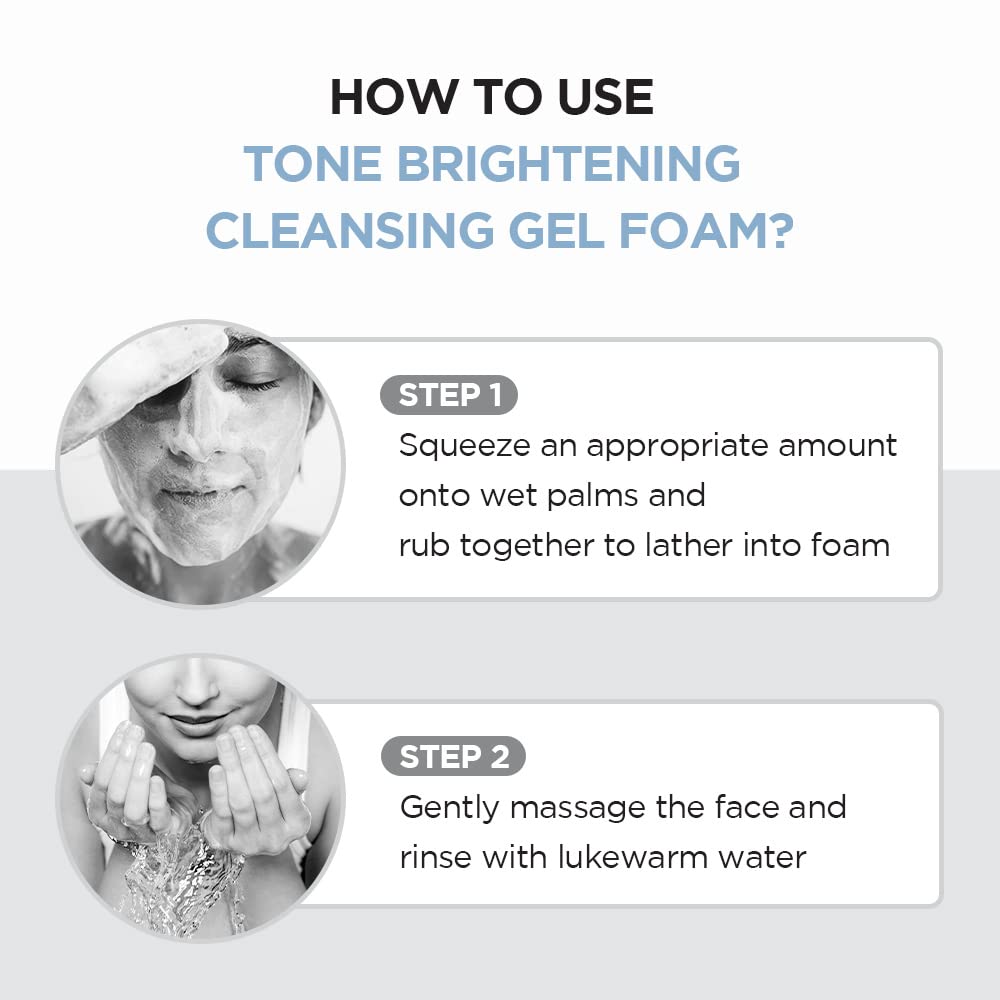 SKIN1004 Tone Glowing Cleansing Gel Foam, 125ml, Makeup Remover & Face Cleanser with Madagascar Centella Asiatica & MadeWhite, Korean Hydrating Gel Facial Cleanser, Korean Skincare