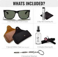 Thumbnail for Ray-Ban RB4165F JUSTIN CLASSIC LOW BRIDGE FIT Square Shape Sunglasses with Official Eyewear Kit