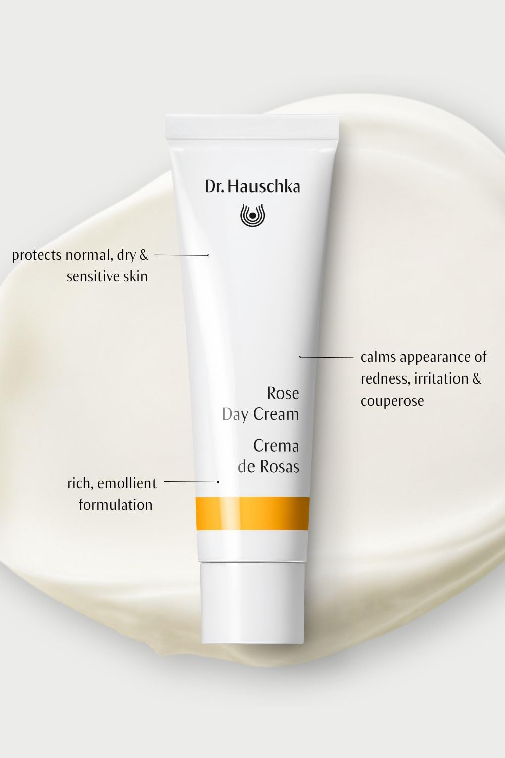 Dr. Hauschka Rose Day Cream, Daily Moisturizer, 1.0 US fl oz, For Dry, Sensitive, Red Skin, With Shea Butter & Avocado Oil