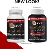 Thumbnail for Qunol Ultra CoQ10 100mg 3X Better Absorption Patented Water and Fat Soluble Natural Supplement Form Coenzyme Q10 Antioxidant for Heart Health Packs Softgels, 120 Count