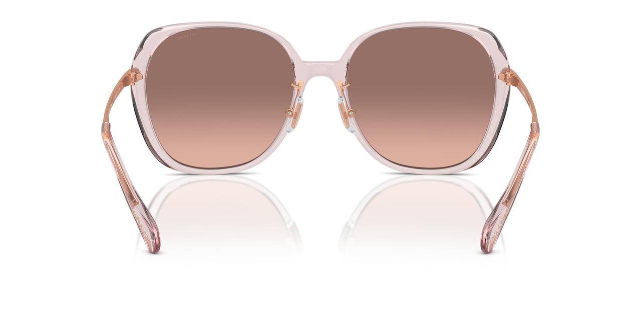 COACH Women's HC8403D Square Sunglasses, Transparent Rose/Brown Pink Gradient, 59 mm