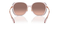 Thumbnail for COACH Women's HC8403D Square Sunglasses, Transparent Rose/Brown Pink Gradient, 59 mm