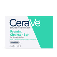 Thumbnail for CeraVe Foaming Cleanser Bar, Soap-Free Body and Face Cleanser Bar for Oily Skin, Fragrance Free, 4.5 Ounce