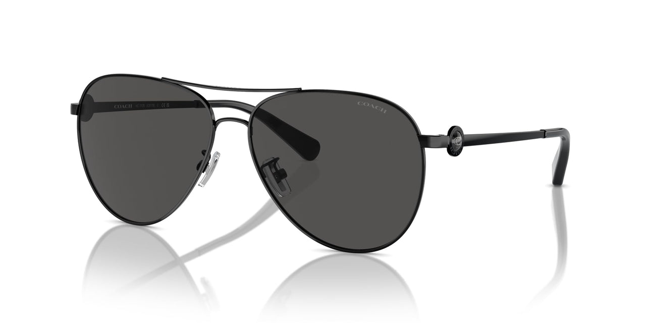 COACH Sunglasses HC 7128 934487 Shiny Black/Grey Solid Polyamide Standard