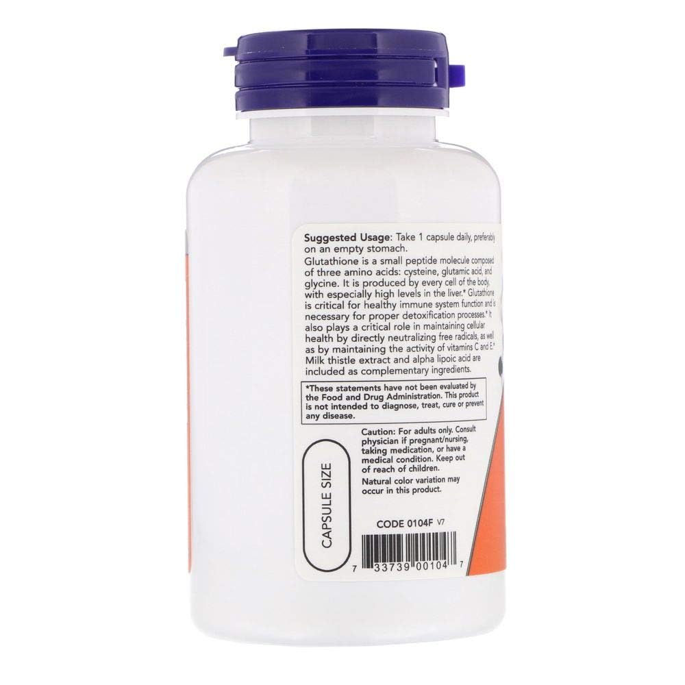NOW Foods - Glutathione Cellular Antioxidant 500 mg. - 60 Vegetarian Capsules