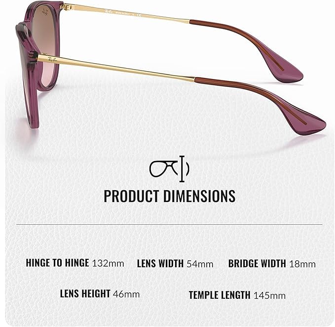 Ray-Ban RB4171 ERIKA CLASSIC Phantos Shaped Non-Polarized Sunglasses for Women – Includes Official RAYBAN Eyewear Kit – Ideal Formal & Casual Wear Sunglasses – Pink Gradient Brown Lens