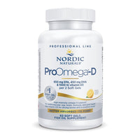 Thumbnail for Nordic Naturals ProOmega-D, Lemon Flavor - 60 Soft Gels - 1280 mg Omega-3 + 1000 IU D3 - High-Potency Fish Oil - EPA & DHA - Brain, Eye, Heart, & Immune Health - Non-GMO - 30 Servings