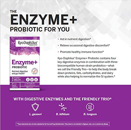 Kyolic Kyo-Dophilus Enzymes+ Probiotic, Nutrient Digestion and Gut Health*, 120 Capsules