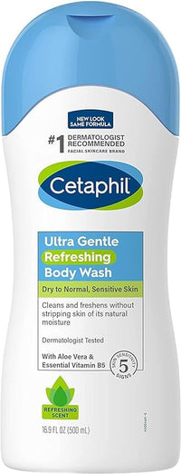 Thumbnail for Cetaphil Ultra Gentle Body Wash, Refreshing Scent, 16.9 Ounce (Pack of 3)