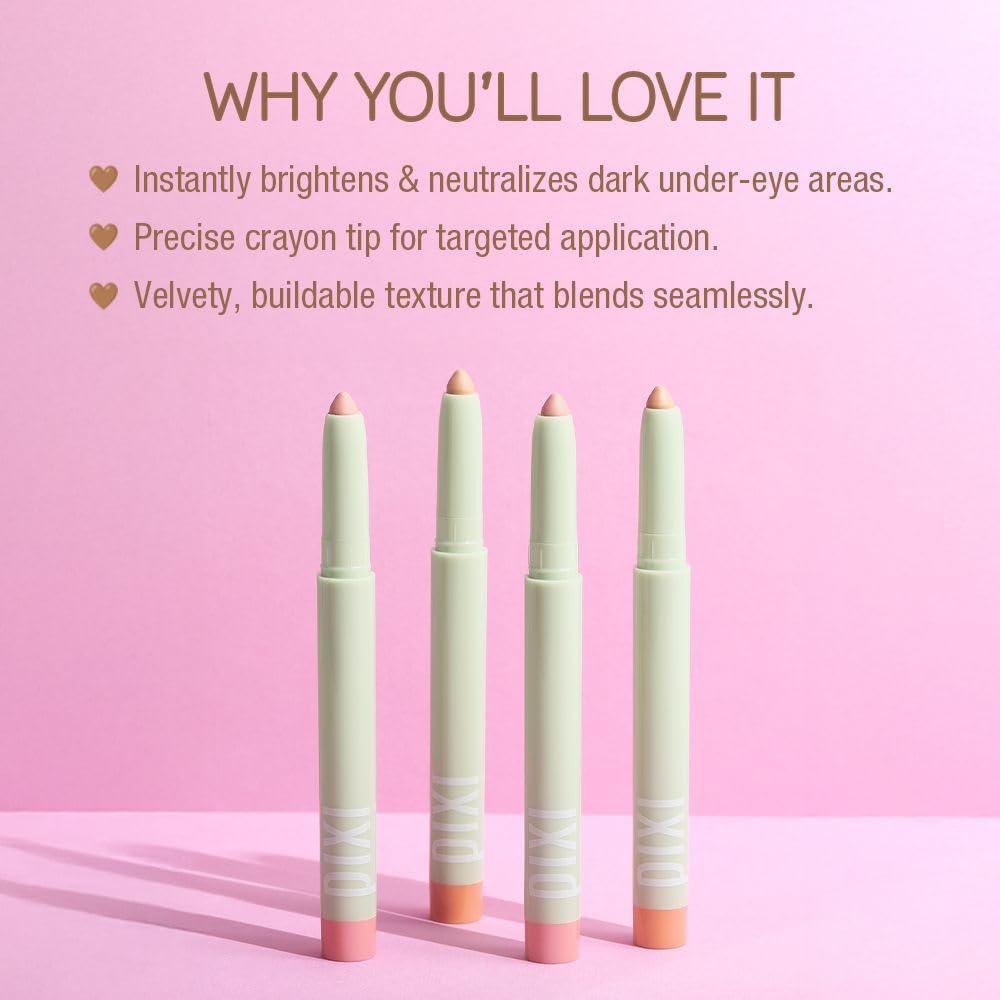 Pixi Beauty CC Crayon Bright Undereye, Concentrated Colour Correcting Pencil Concealer, Neutralize Under-Eye Darkness, For Fair to Tan Skin Tones 1.2g / 0.04oz