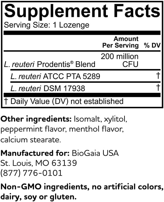 BioGaia Prodentis Lozenges For Teeth and Gums - Mint Flavor