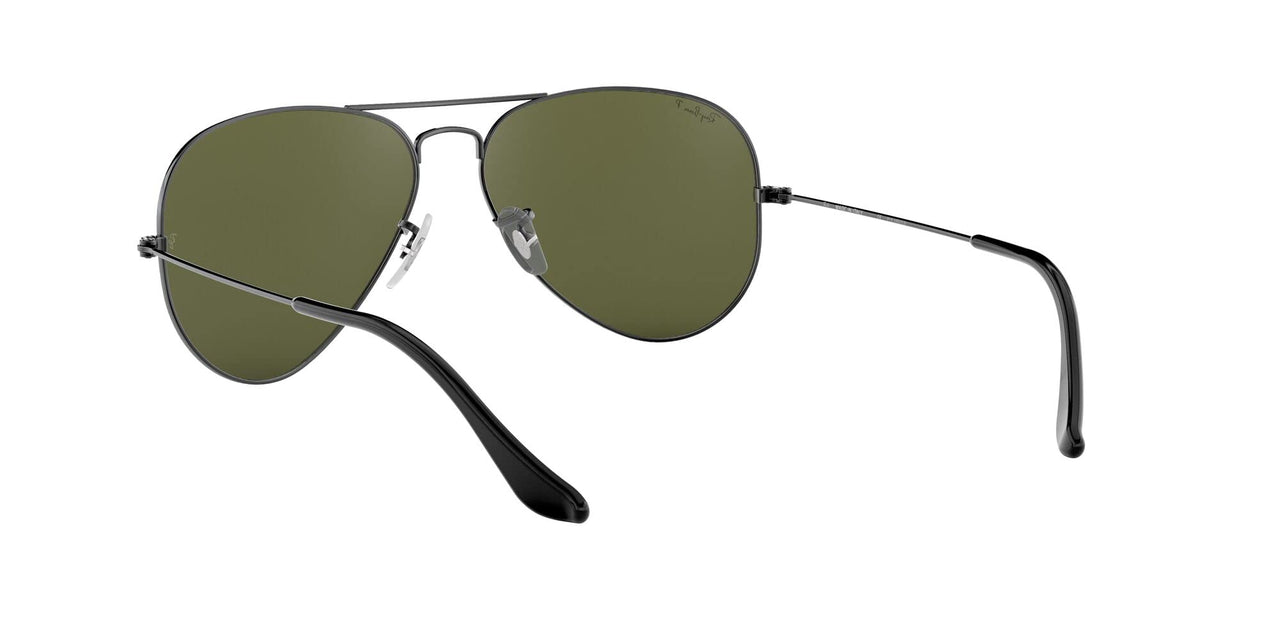 Ray-Ban RB3025 Classic Aviator Sunglasses, Gunmetal/Polarized G-15 Green, 62 mm