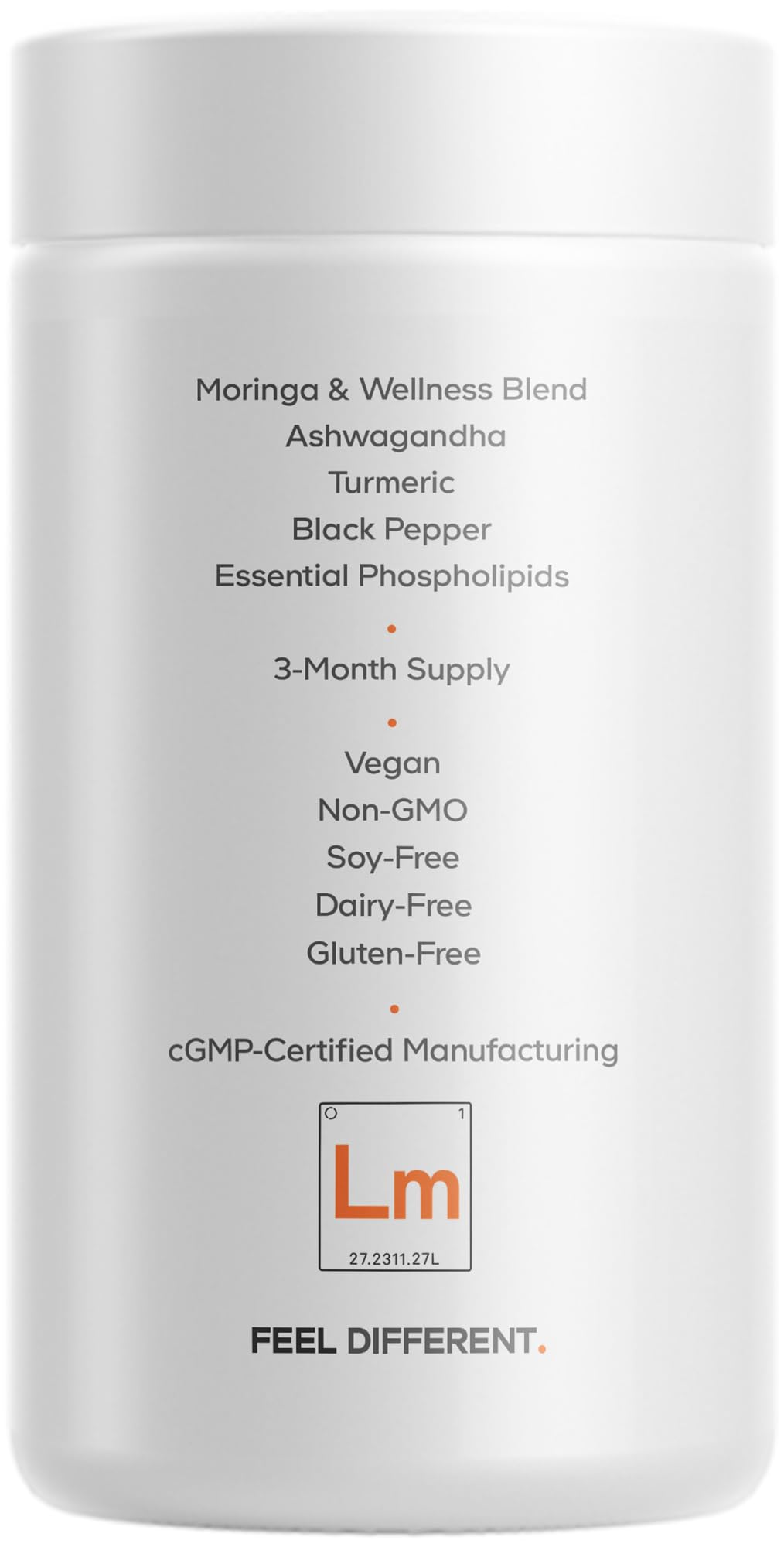 Codeage Liposomal Moringa+ Supplement, 400mg Moringa 50:1 Extract - Turmeric, Ashwagandha, Black Pepper, 3-Month Supply, Vegan Moringa Powder - 180 Capsules