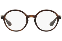 Thumbnail for Ray-Ban RX7075 Round Prescription Eyeglass Frames, Rubber Havana/Demo Lens, 49 mm