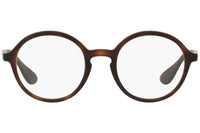 Thumbnail for Ray-Ban RX7075 Round Prescription Eyeglass Frames, Rubber Havana/Demo Lens, 49 mm