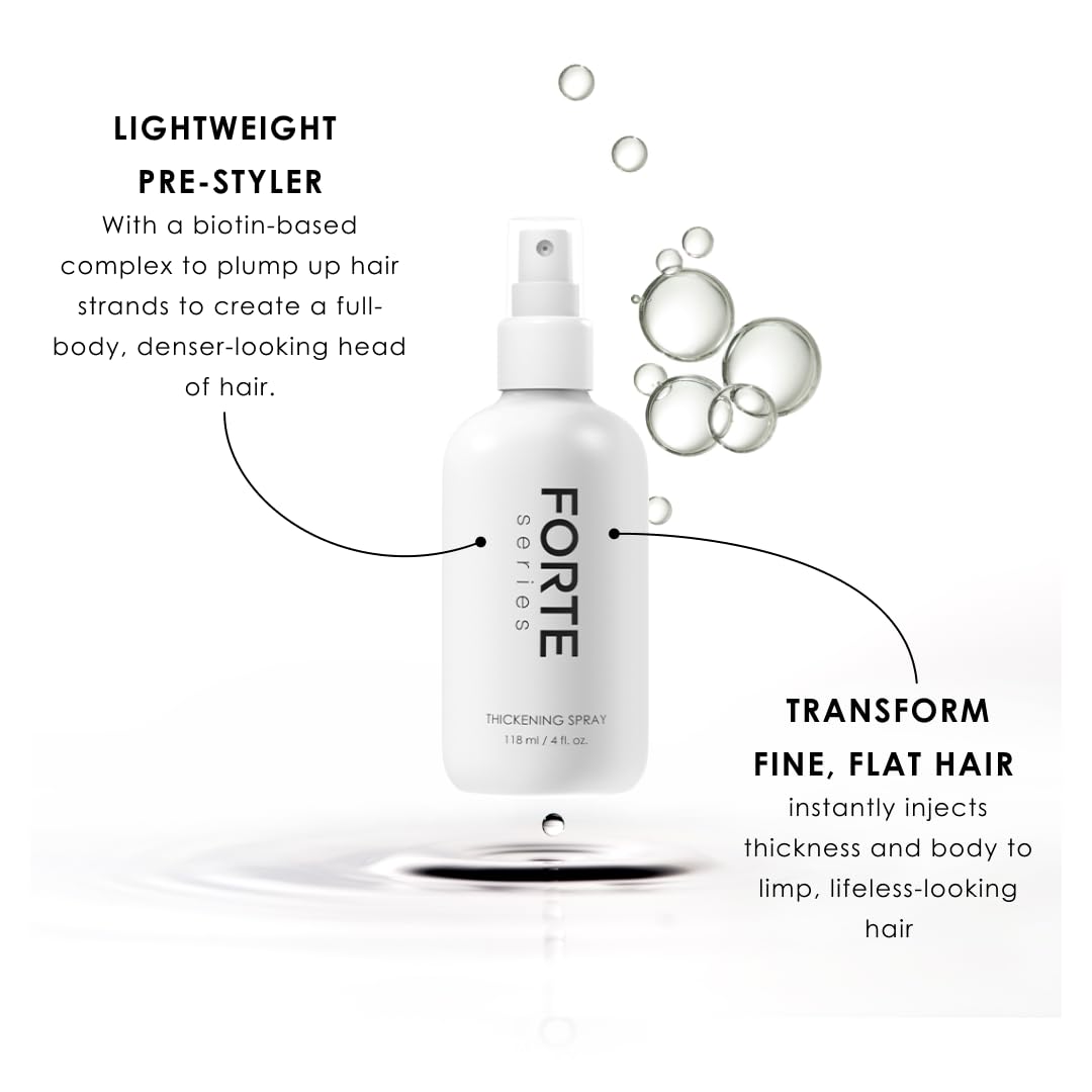 Hair Thickening Spray by Forte Series | Men's Hair Volume Spray | Hair Volumizer with Biotin Peptide Complex | Pre-Styler Hair Thickener, Volumizer, and Spray Texture Pump, (4 oz)