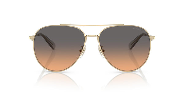 COACH Sunglasses HC 7169 900518 Shiny Light Gold/Smokey Peach Gradient Polyami