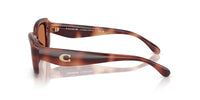 Thumbnail for COACH Women's HC8390U Sculpted C Hardware Universal Fit Rectangular Sunglasses, Caramel Tortoise/Brown Solid, 51 mm