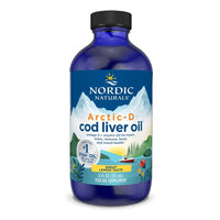 Thumbnail for Nordic Naturals Arctic-D Cod Liver Oil, Lemon - 8 oz - 1060 mg Total Omega-3s + 1000 IU Vitamin D3 - EPA & DHA - Heart, Brain, Bone, Immune & Mood Support - Non-GMO - 48 Servings