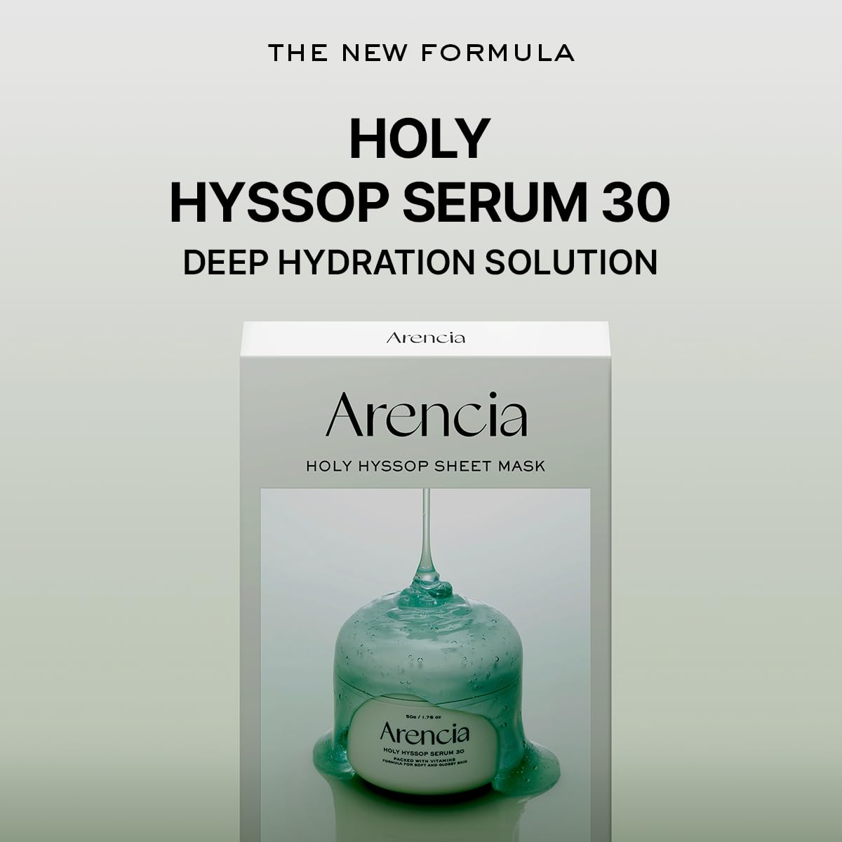 ARENCIA Hyssop Glow Sheet Mask, 5 Pack, Hydrating, Glowing, Boosting, Repairing for younger looking skin with Vitamin A,C,E