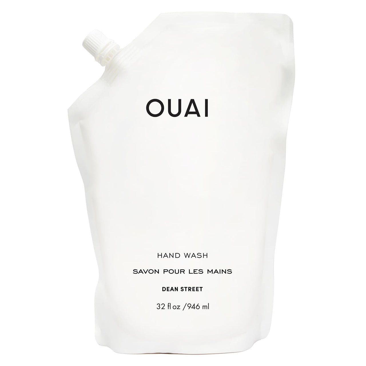 OUAI Hand Wash Refill, Dean Street - Liquid Hand Soap with Jojoba, Avocado, & Rose Hip Oil for Replenished Skin - Gentle Exfoliating Kitchen & Bathroom Soap (16 Fl Oz)