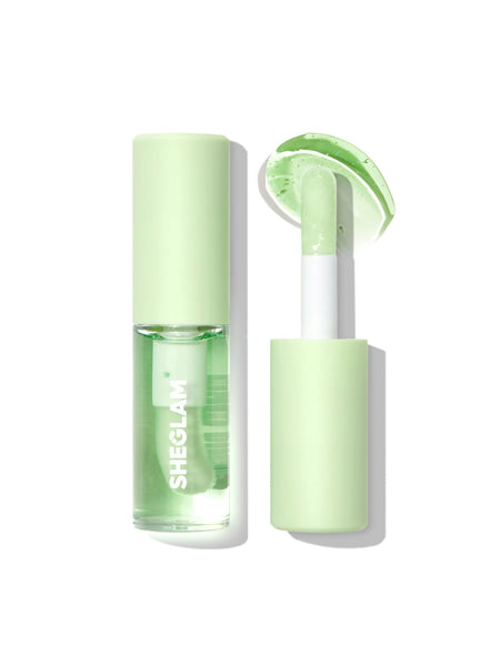 SHEGLAM Jelly Wow Hydrating Non-Sticky Lip Oil Moisturizing Plumping Lip Gloss - Green Apple Envy