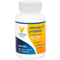 Thumbnail for Ultimate 10 Probiotic, 13 Billion, Shelf Stable Probiotic, No Refrigeration, Targeted Release – to Support Digestive Health, Intestinal Health and Immunity (100 Capsules) by The Vitamin Shoppe