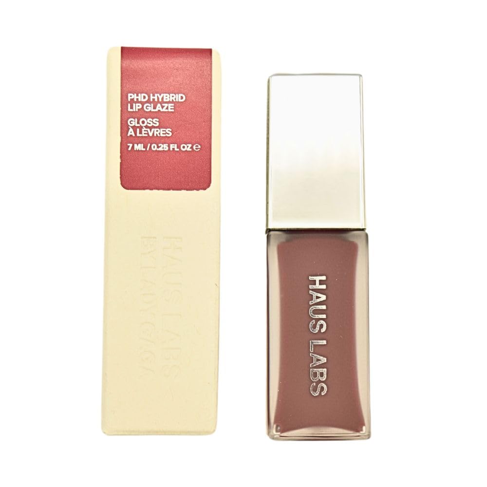 Haus Labs PhD Hybrid Lip Glaze Plumping Gloss - Fig - Warm Deep Brown