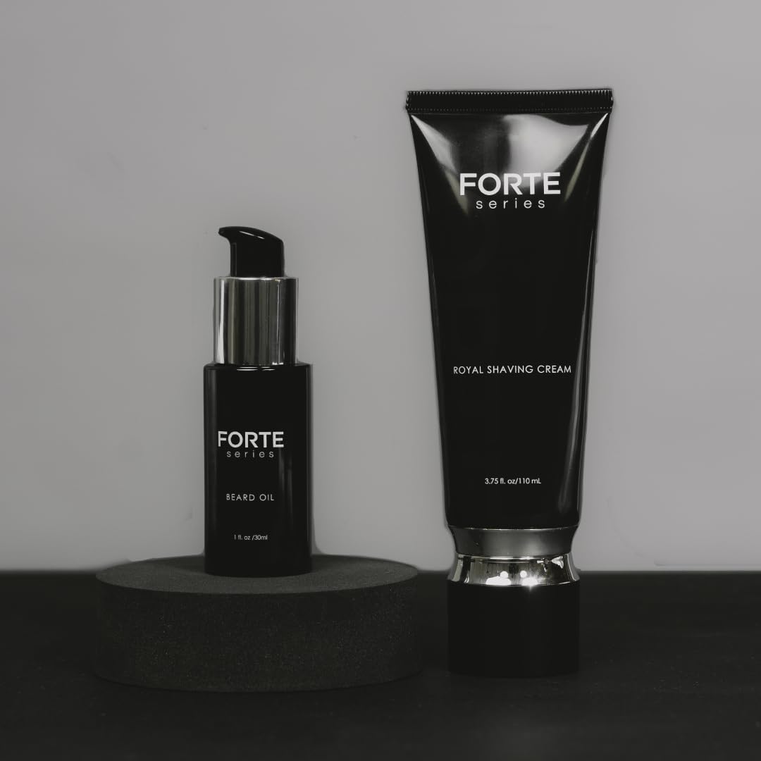 Forte Series Premium Beard Oil with Hydrating Oils and Vitamin E for Soft, Healthy Facial Hair, Black