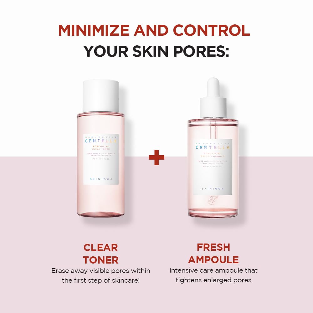 SKIN1004 Madagascar Centella Poremizing Clear Toner 7.1 fl.oz, 210ml for Keratin Plug and Sensitive Skin
