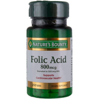 Thumbnail for Nature's Bounty Folic Acid 800 mcg Tabs, 250 ct