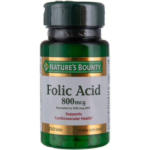 Nature's Bounty Folic Acid 800 mcg Tabs, 250 ct