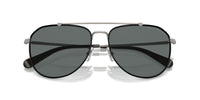 Thumbnail for COACH Men's HC7164 Aviator Sunglasses, Satin Gunmetal/Black/Grey Solid Polarized, 59 mm
