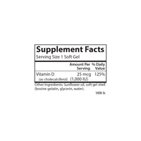 Thumbnail for Carlson - Vitamin D3, 1000 IU (25 mcg), Bone Health, Muscle Health, Cholecalciferol, Vitamin D Supplements, Vitamin D3 Soft Gels, 60 Softgels