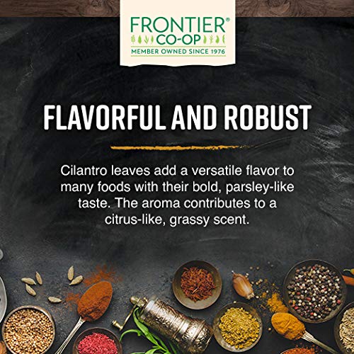 Frontier Co-op Organic Cilantro Leaf, Cut and Sifted, 1lb Bulk Bag - Dried Cilantro Seasoning - Perfect for Tea, Soups, Sauces, Salsa and More - Kosher