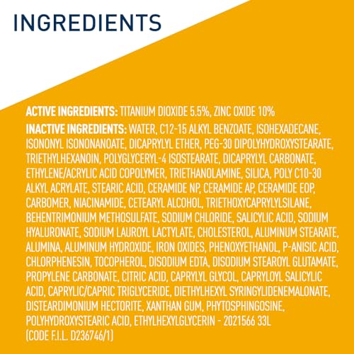 CeraVe Hydrating Mineral Sunscreen SPF 30 with Sheer Tint, Tinted Mineral Sunscreen with Zinc Oxide & Titanium Dioxide, Blends Seamlessly For Healthy Glow, Medium, 1.7 Fluid Ounce