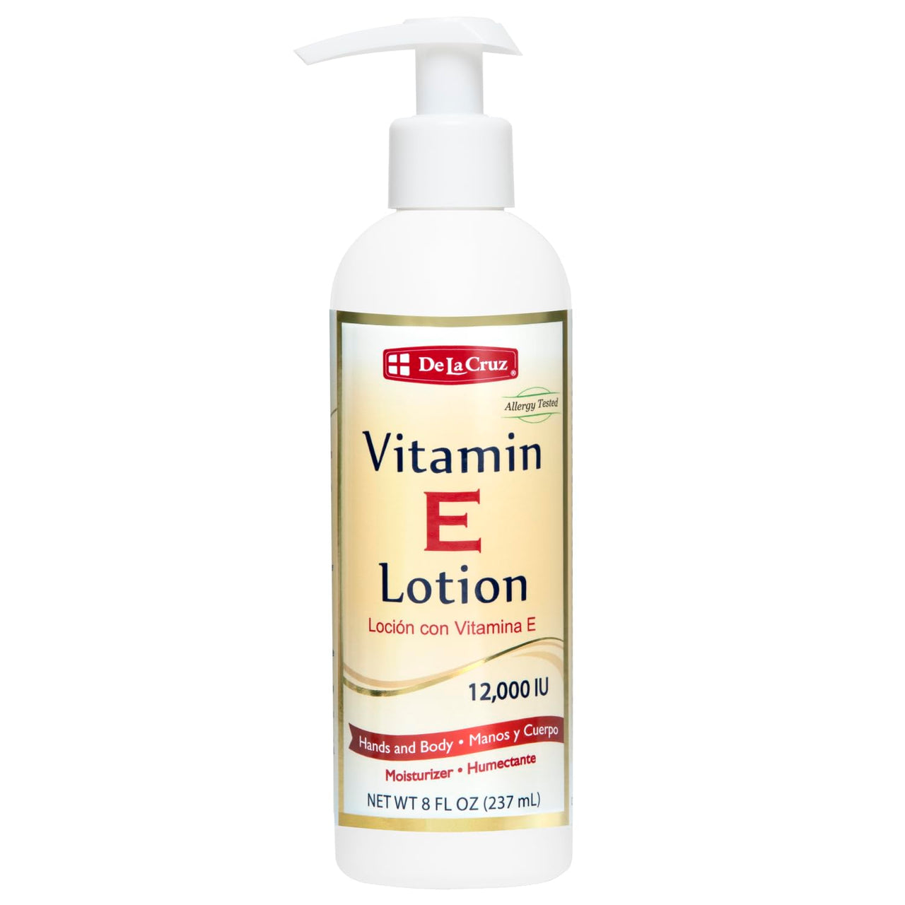 De La Cruz Vitamin E Lotion for Dry Skin with 12,000 IU