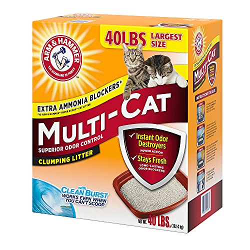 Arm & Hammer Multi-Cat Superior Odor Control with Clean Burst Clumping Cat Litter, 40lb