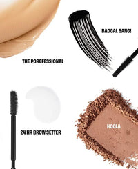 Thumbnail for Benefit A List Mini volumizing mascara, brow setter, matte bronzer, & smoothing pore primer