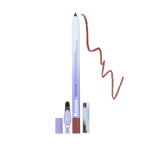 Kosas Hotliner Retractable Lip Liner Pencil with Built-In Brush & Sharpener - Easy Contouring, Hydrating, Long-Lasting- Pigmented Creamy Texture for Plumping Lips - Hyaluronic Acid & Konjac - Infinite