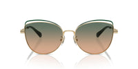 Thumbnail for COACH Women's HC7162 Cat Eye Sunglasses, Shiny Light Gold/Pine/Green Champagne Gradient, 57 mm