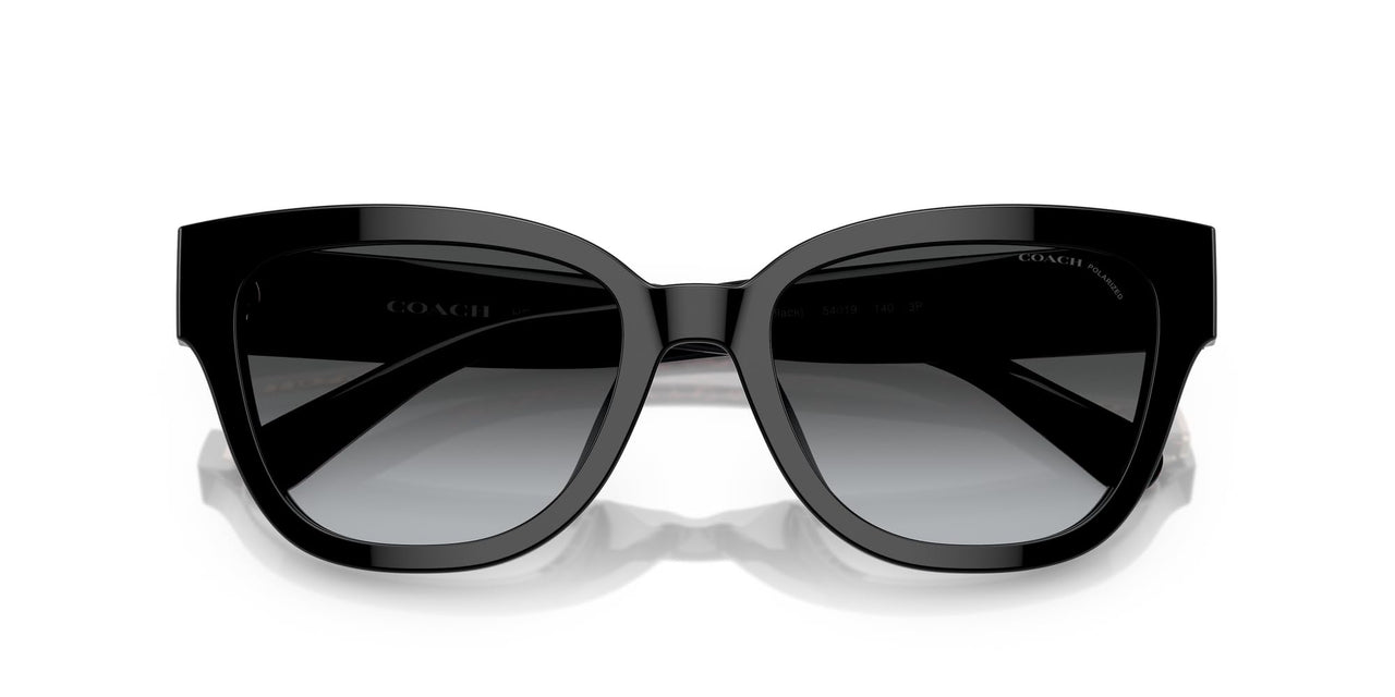 Coach HC8379U Universal Fit Sunglasses, Black/Grey Gradient Polarized, 54 mm