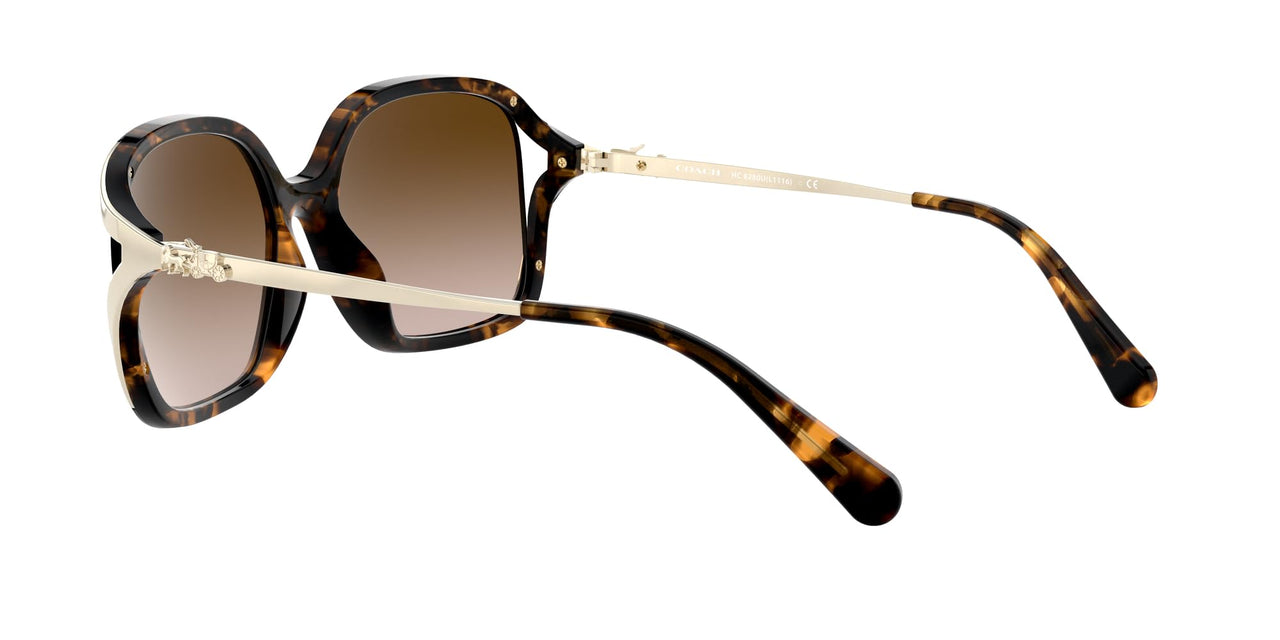 Coach HC8280U Universal Fit Sunglasses, Dark Tortoise/Brown Gradient, 57 mm